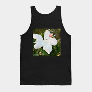 White Hibiscus Tank Top